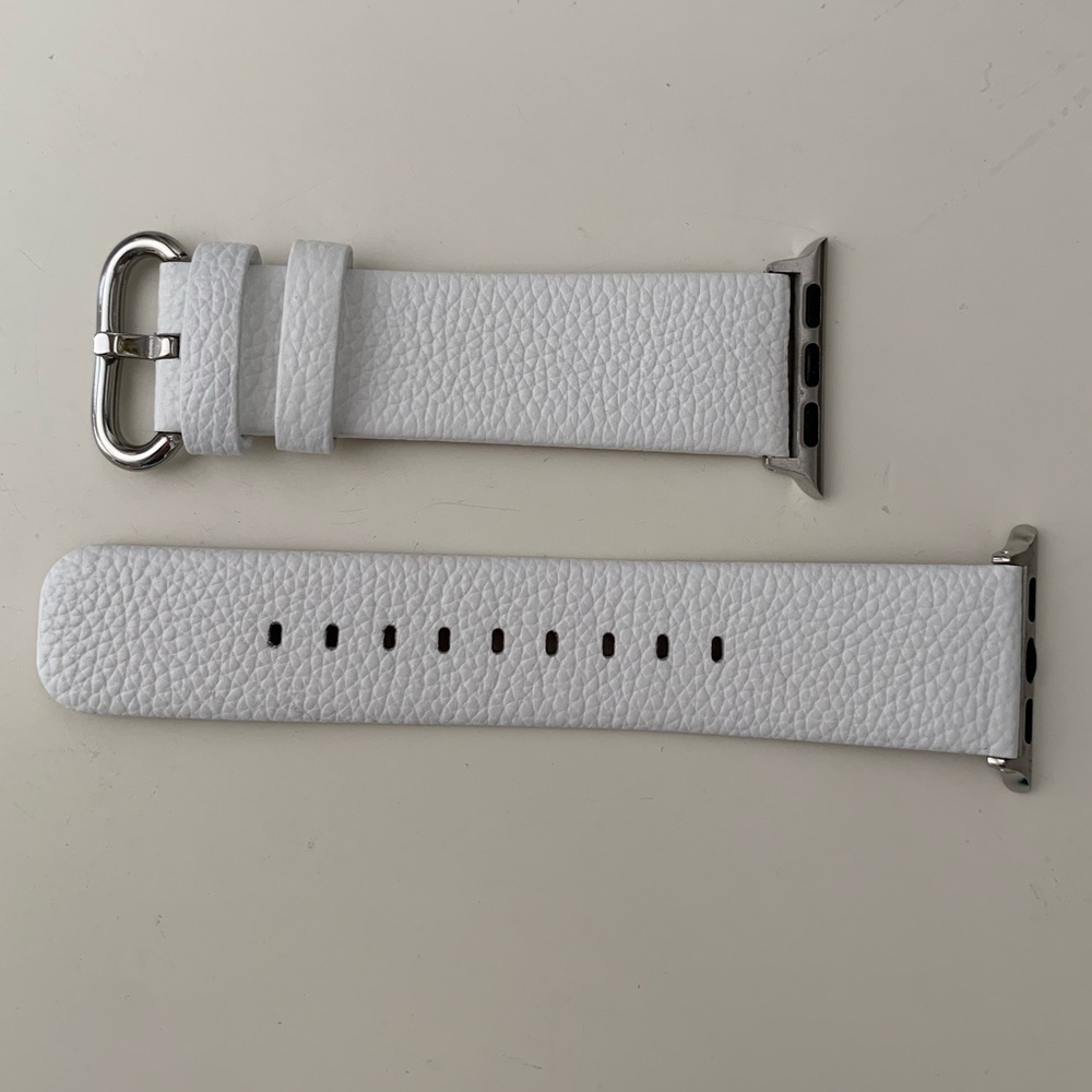 White Leather Apple Watch Band - 38mm/40mm